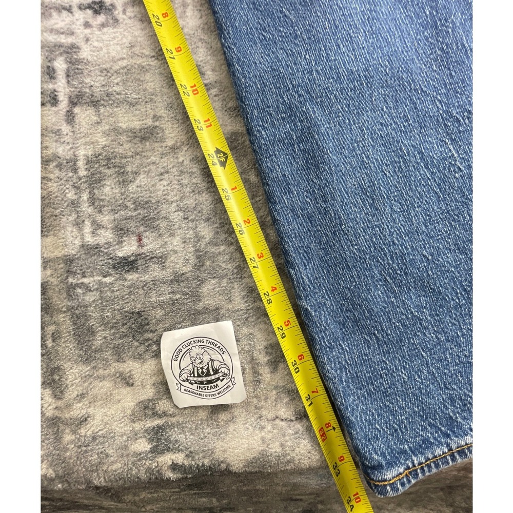 Levi's Mens 34x36 501 '93 Straight Leg Jeans Blue Denim Premium Button Fly - Picture 8 of 15